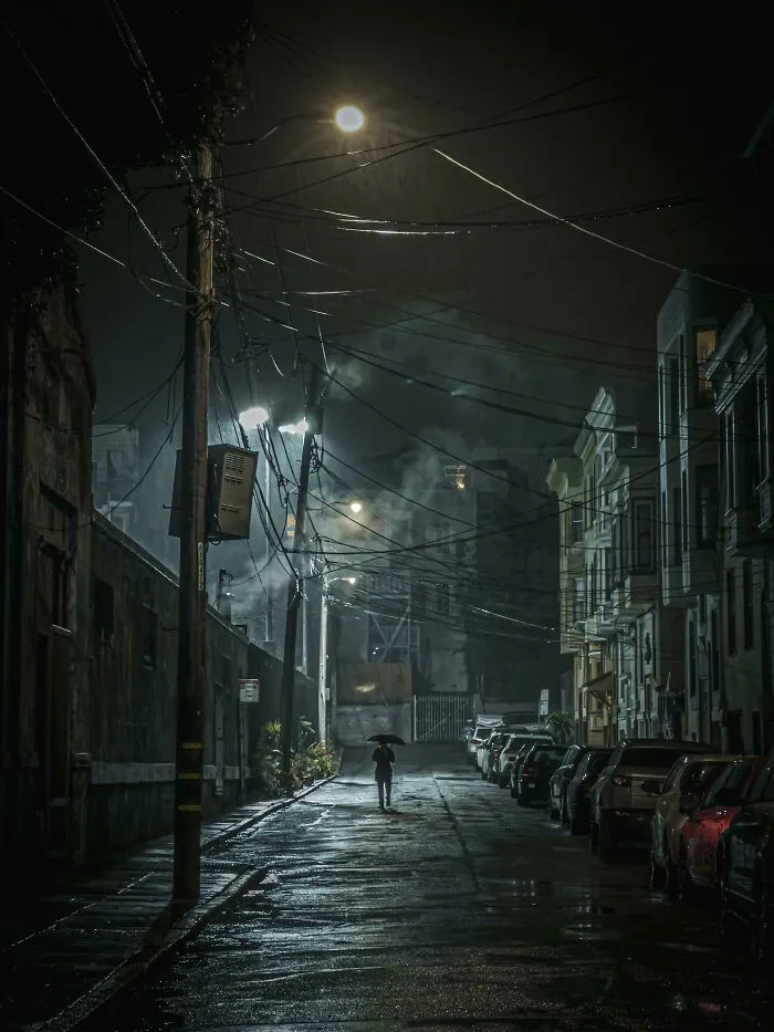 Took An iPhone Pic During A Rainy Night In San Francisco