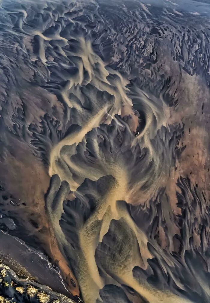 Patrones fluviales glaciares de Islandia