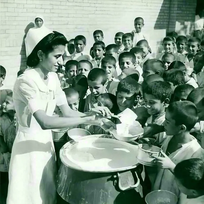 Free Lunch Distributed To Schoolchildren In Ahvaz. Iran, 1970s