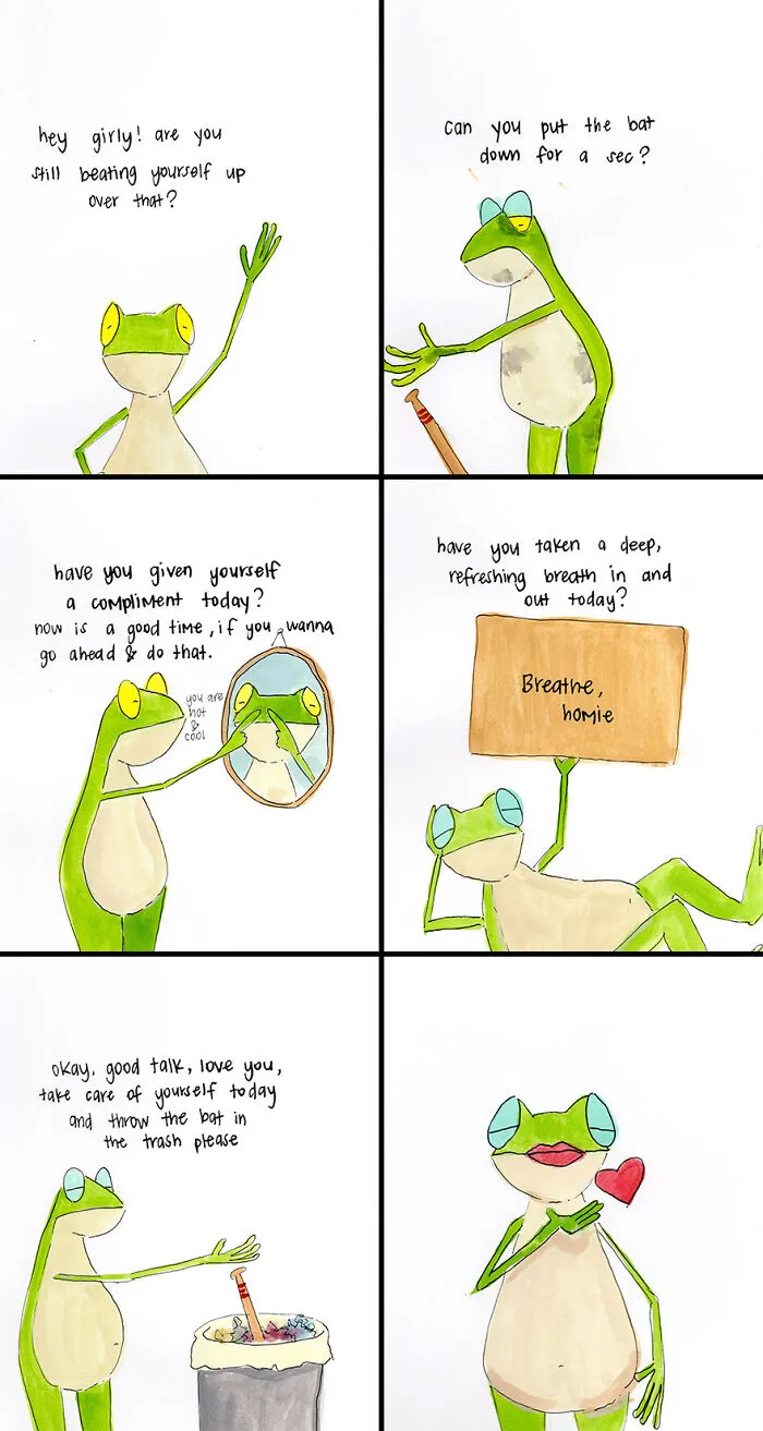 Artist Creates 39 Adorable Frog Illustrations Encouraging Self-Love And Resilience