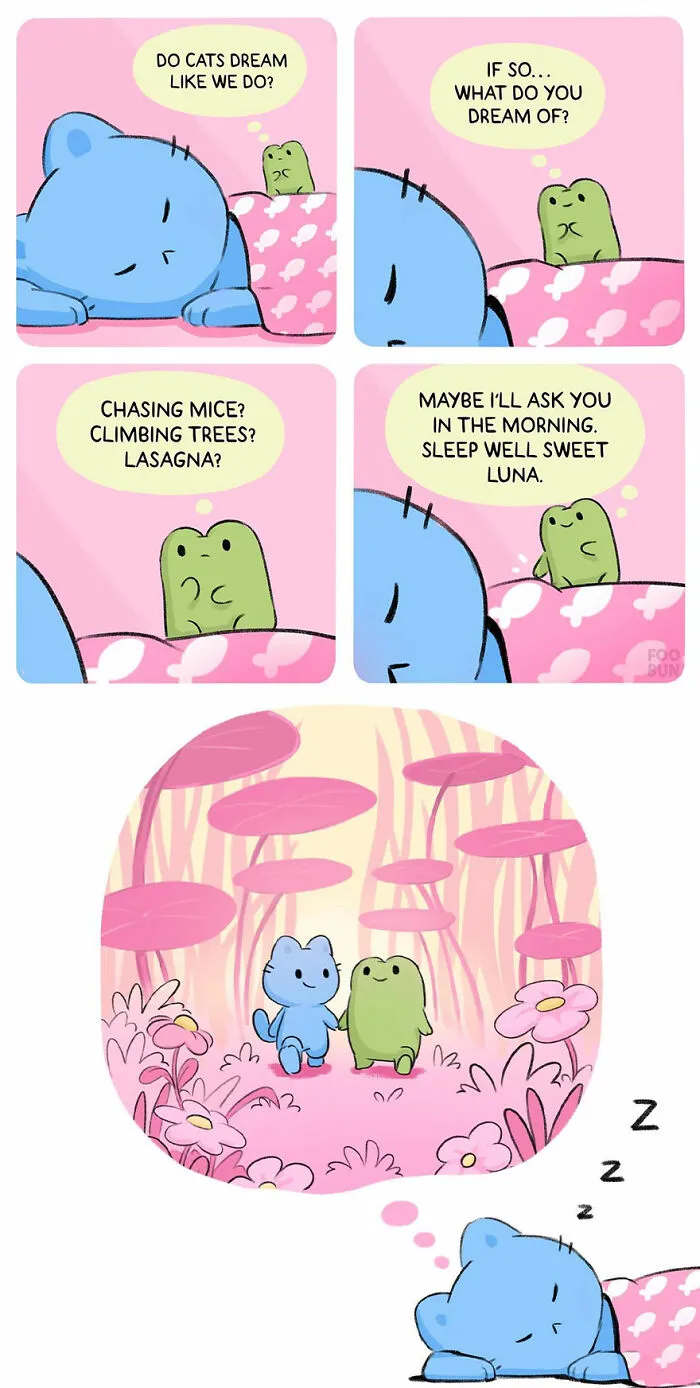 Here Are 31 ‘Foo Bun’ Comics About The Sweet Friendship Between A Cat And A Frog