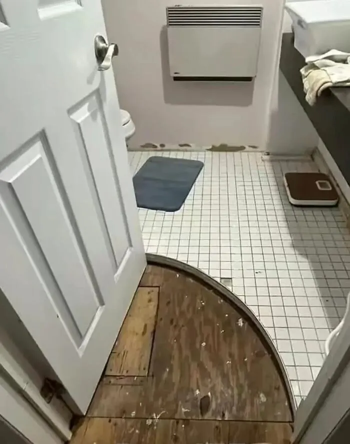 The Cheapest Contractor I Hired Suggested Cutting Out The Floor Space To Save Money As I Couldn't Afford A Solid Door