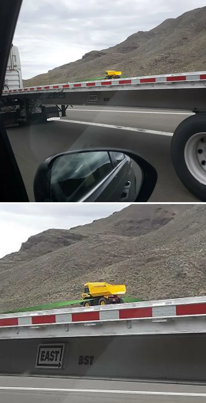 This Truck Carrying Nothing But A Toy Dumptruck
