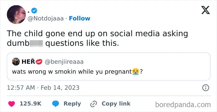 Real roast tweet about social media and pregnancy question, might impress Kevin Hart.