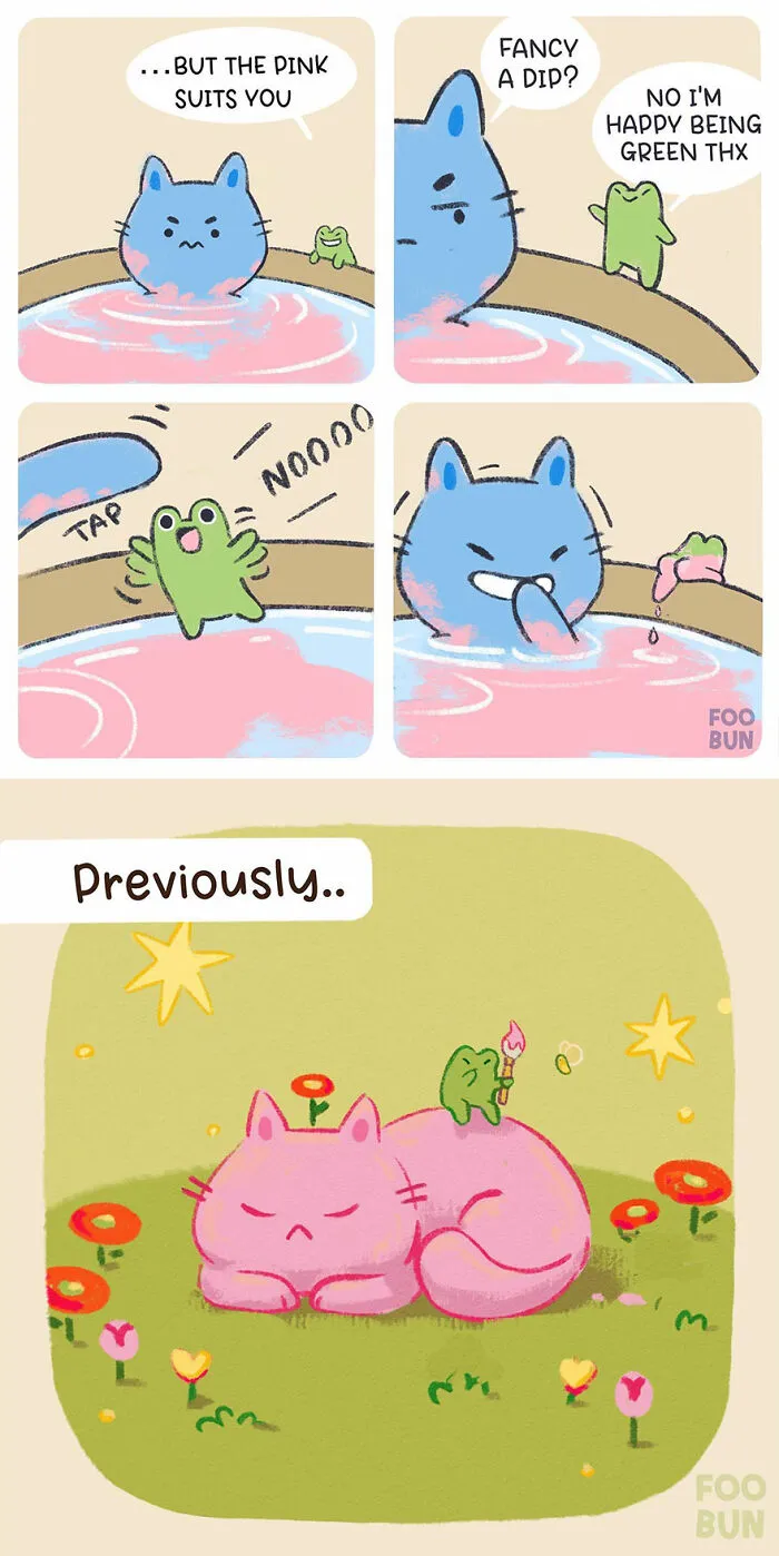 Here Are 31 ‘Foo Bun’ Comics About The Sweet Friendship Between A Cat And A Frog