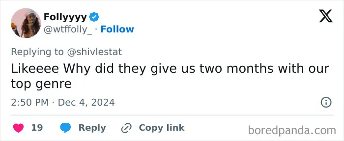 Spotify Wrapped 2024 Finally Drops And Folks Can’t Stop Sharing Their Disappointment (33 Reactions)