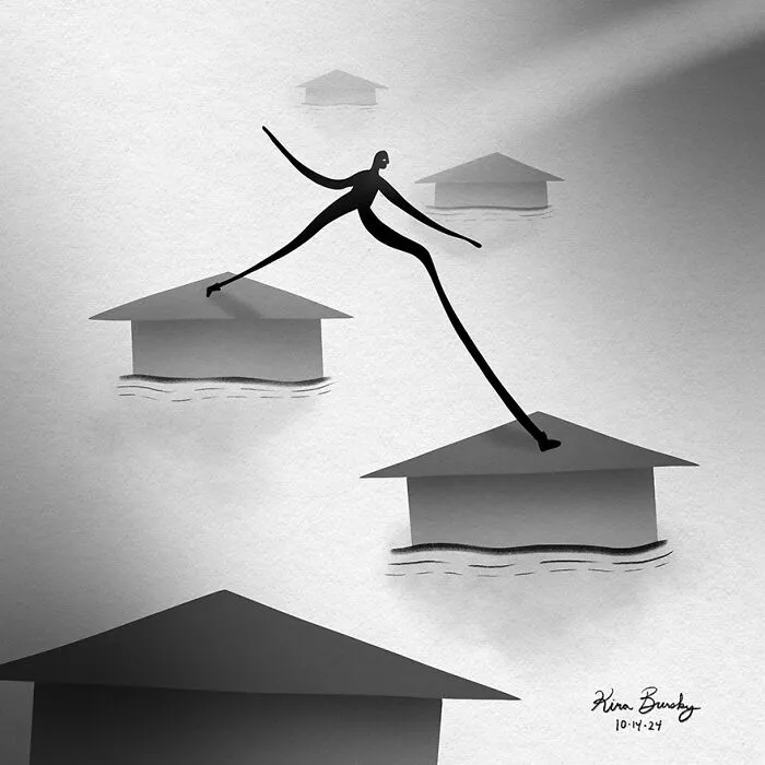 31 Illustrations Exploring The Devastating Impact Of Hurricane Helene Drawn By This Artist