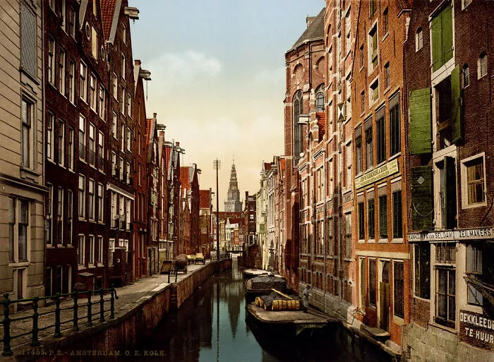 Oudezijds Kolk, Amsterdam, North Holland, The Netherlands, Ca. 1901