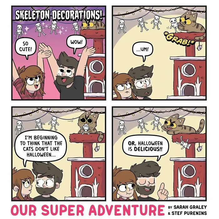 20 Hilariously Relatable Comics By Sarah Graley About Life With Her Husband And Four Cats (New Pics)