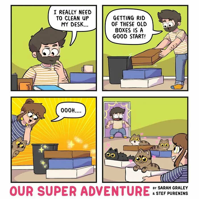 20 Hilariously Relatable Comics By Sarah Graley About Life With Her Husband And Four Cats (New Pics)