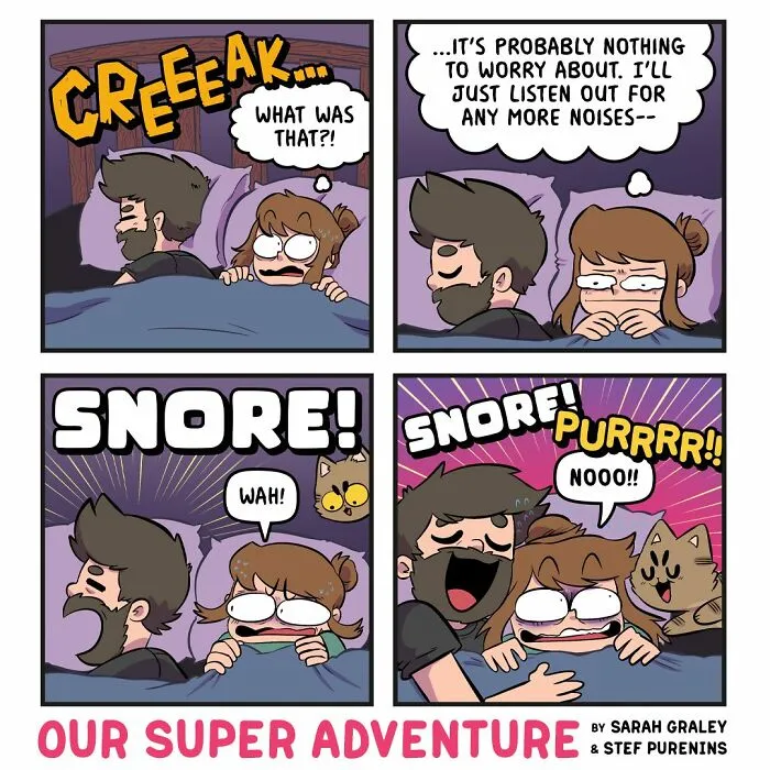 20 Hilariously Relatable Comics By Sarah Graley About Life With Her Husband And Four Cats (New Pics)