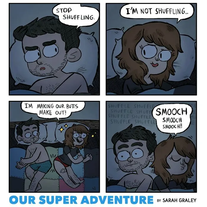 20 Hilariously Relatable Comics By Sarah Graley About Life With Her Husband And Four Cats (New Pics)