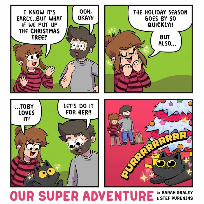 20 Hilariously Relatable Comics By Sarah Graley About Life With Her Husband And Four Cats (New Pics)