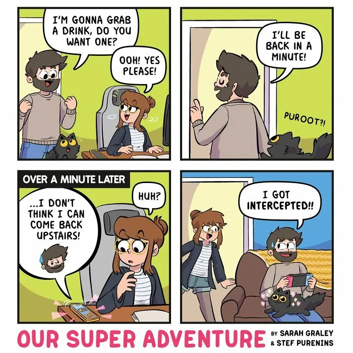 20 Hilariously Relatable Comics By Sarah Graley About Life With Her Husband And Four Cats (New Pics)