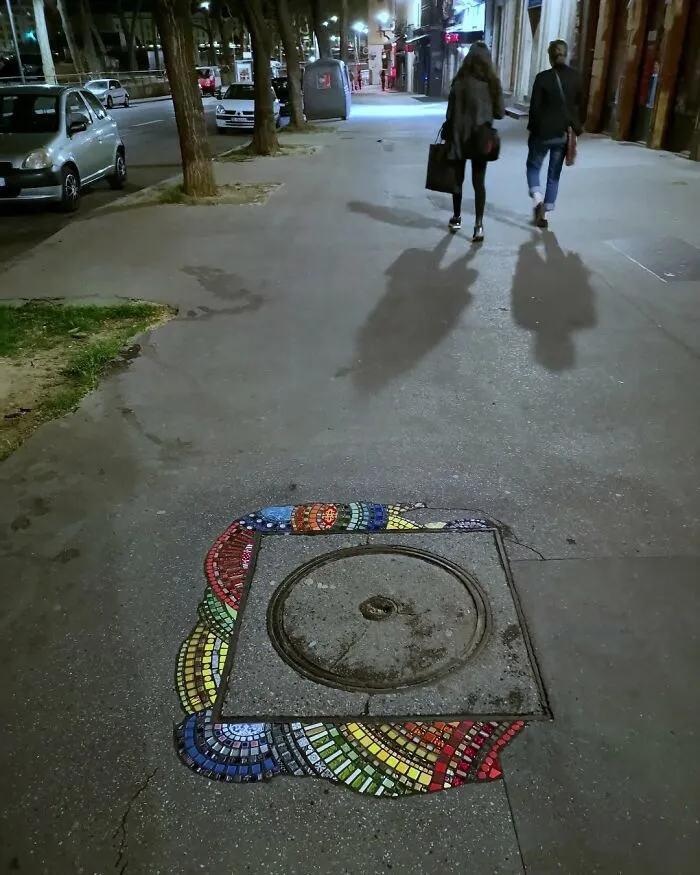 Artist Mends Cracked Sidewalks, Potholes, And Buildings Using Vibrant Mosaics (30 New Pics)