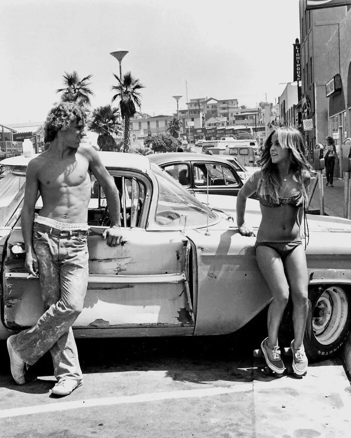 Looking Up Pier Ave. In Hermosa Beach - 1979