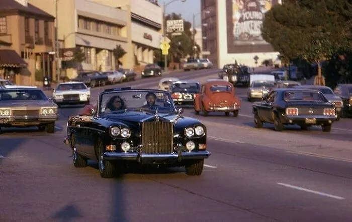 Marvin Gaye Driving On Sunset Blvd Towards Tower Records With His Girlfriend, 1975