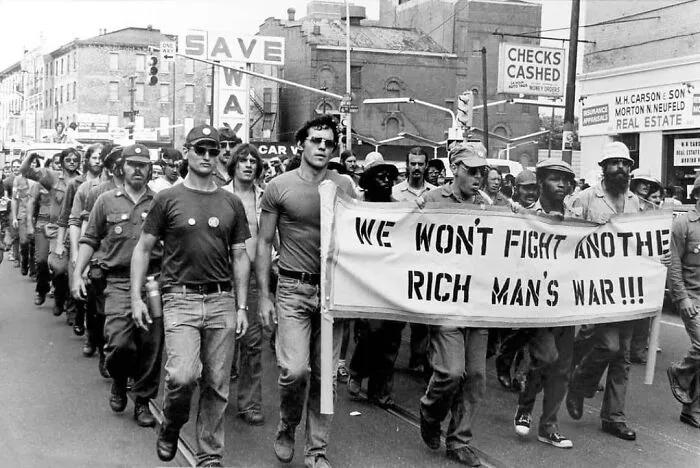 Vietnam Veterans Protesting The Vietnam War, “We Won’t Fight Another Rich Man's War”. 1970