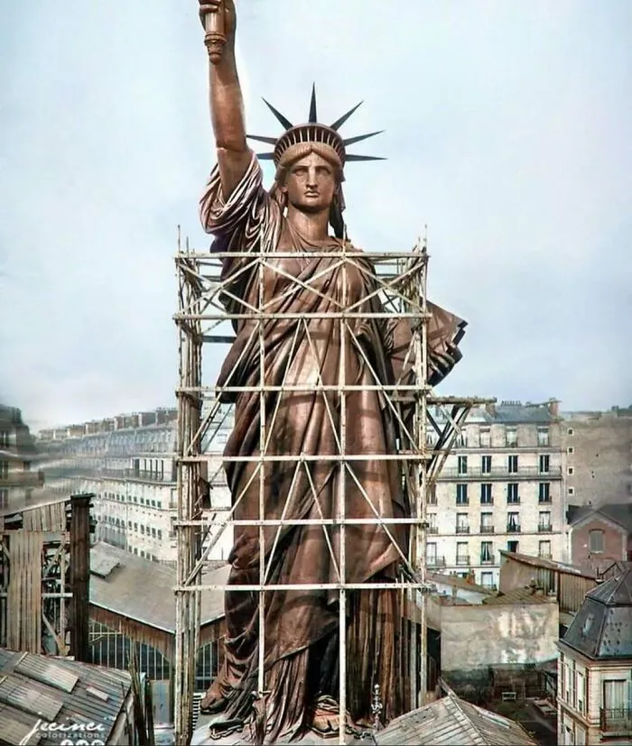 The Statue Of Liberty 🗽 Towering Over Paris Just Before Being Disassembled And Shipped To New York