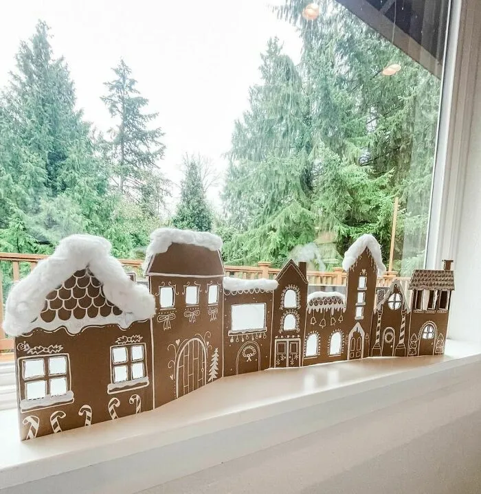 Upcycle Cardboard Into A Gingerbread Home/Town