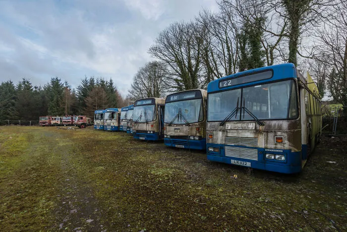 34 Photos That I Took Of Abandoned Buses Meant To Be Used For An Irish Bus Museum