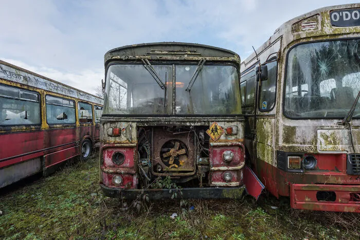 34 Photos That I Took Of Abandoned Buses Meant To Be Used For An Irish Bus Museum