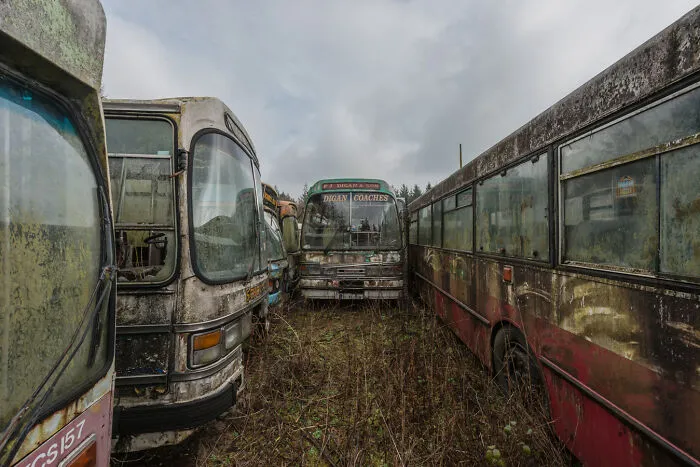 34 Photos That I Took Of Abandoned Buses Meant To Be Used For An Irish Bus Museum