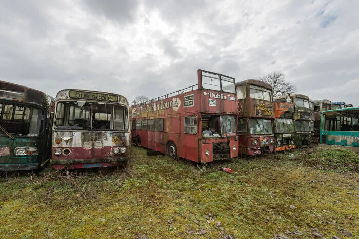 34 Photos That I Took Of Abandoned Buses Meant To Be Used For An Irish Bus Museum
