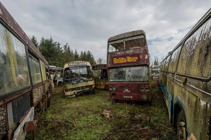 34 Photos That I Took Of Abandoned Buses Meant To Be Used For An Irish Bus Museum