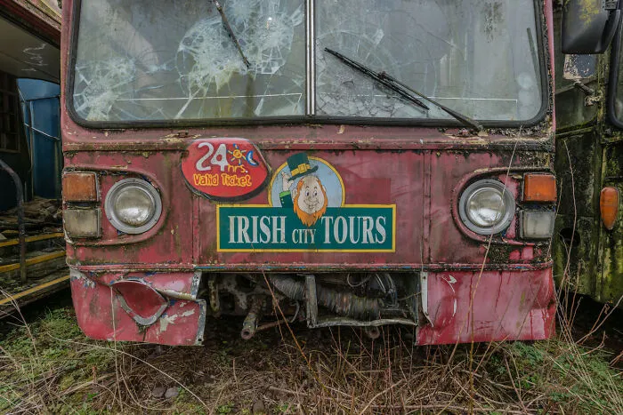 34 Photos That I Took Of Abandoned Buses Meant To Be Used For An Irish Bus Museum