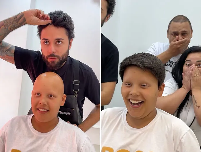 Heartwarming Transformations: 20 Pictures Of Kids Receiving Hair Prosthetics From This Barber