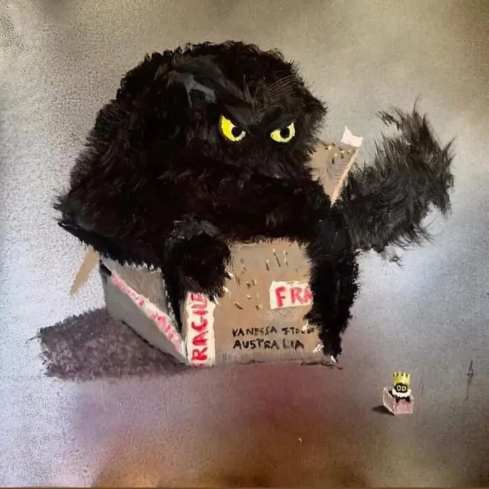 44 Humorous Paintings Of Black Cats Being Chaotic In Various Settings Painted By This Artist