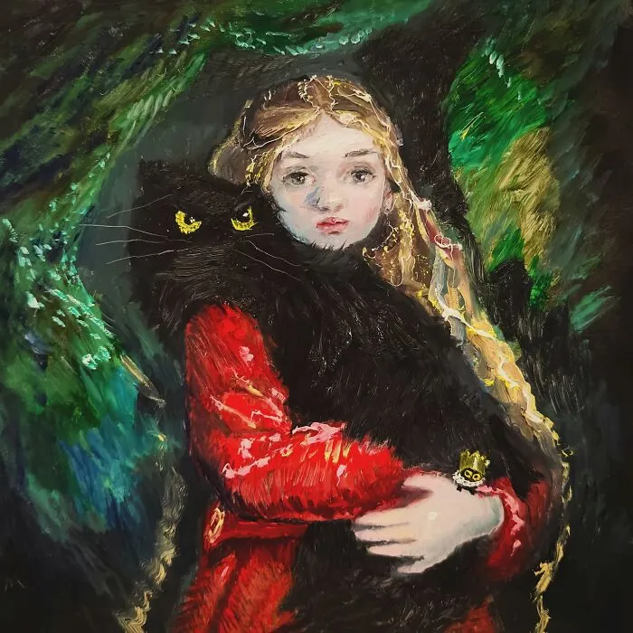 44 Humorous Paintings Of Black Cats Being Chaotic In Various Settings Painted By This Artist