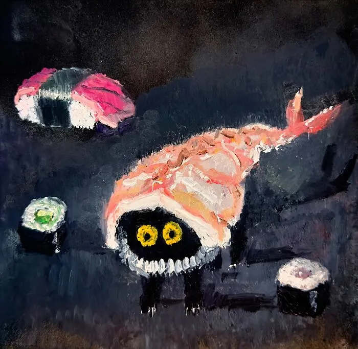 44 Humorous Paintings Of Black Cats Being Chaotic In Various Settings Painted By This Artist