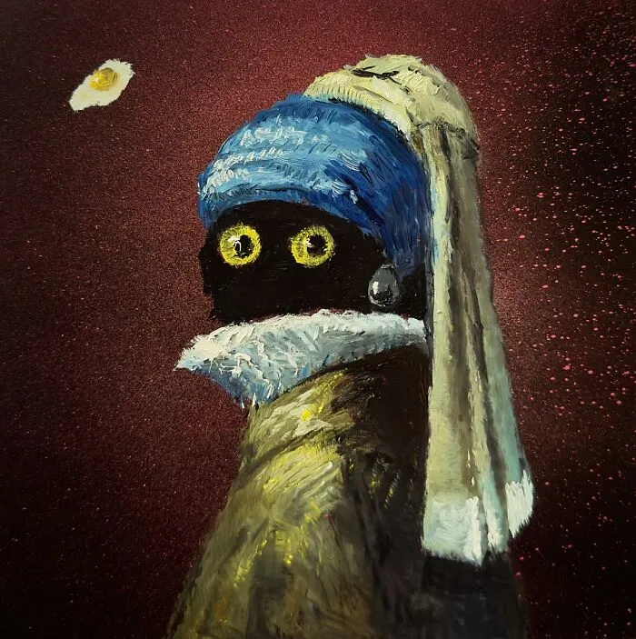 44 Humorous Paintings Of Black Cats Being Chaotic In Various Settings Painted By This Artist