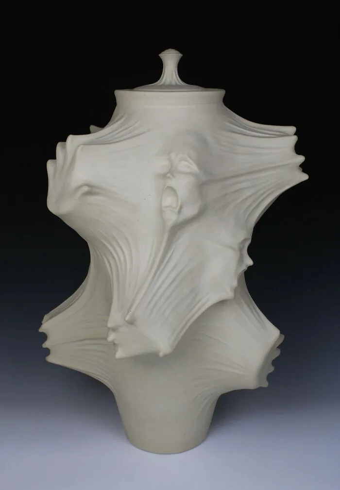 Large Raw Porcelain Escape Jar 2