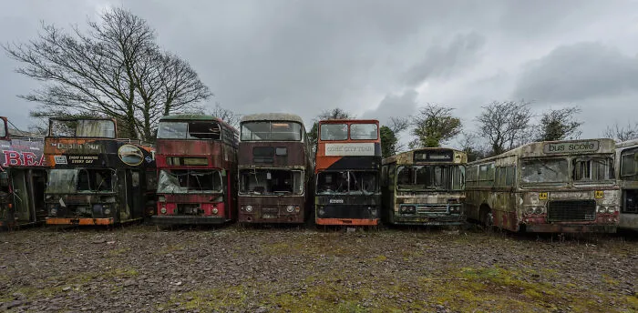34 Photos That I Took Of Abandoned Buses Meant To Be Used For An Irish Bus Museum