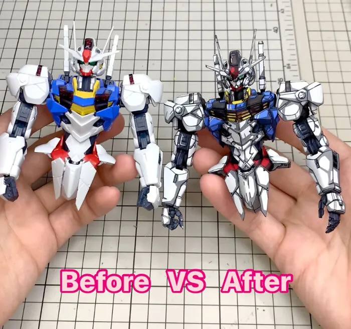 Artist Paints Over Gundam Action Figures To Make Them Look Like They’ve Stepped Straight Out Of An Anime (17 Pics)