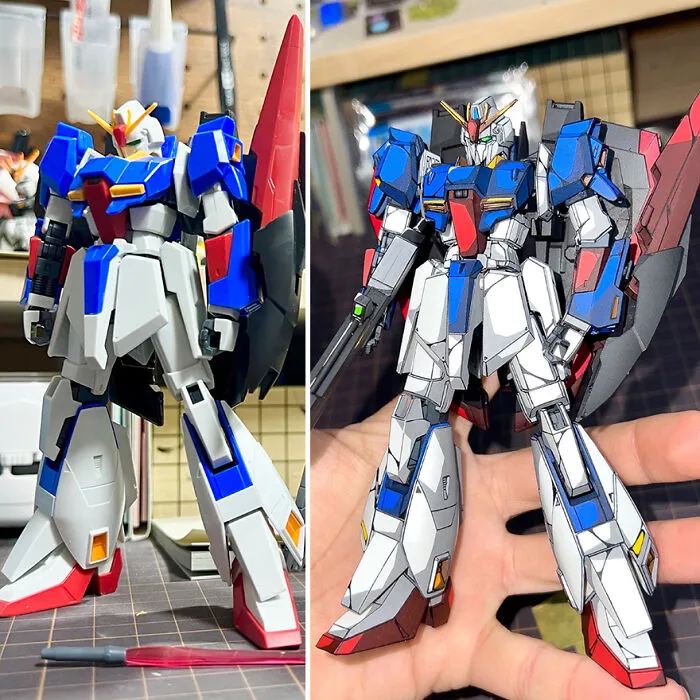 Artist Paints Over Gundam Action Figures To Make Them Look Like They’ve Stepped Straight Out Of An Anime (17 Pics)