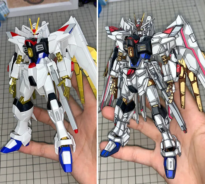 Artist Paints Over Gundam Action Figures To Make Them Look Like They’ve Stepped Straight Out Of An Anime (17 Pics)