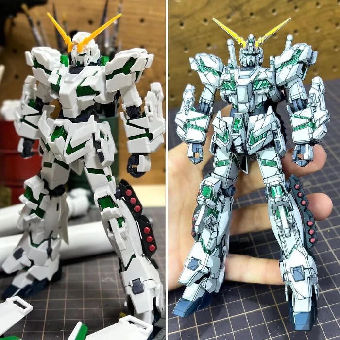Artist Paints Over Gundam Action Figures To Make Them Look Like They’ve Stepped Straight Out Of An Anime (17 Pics)