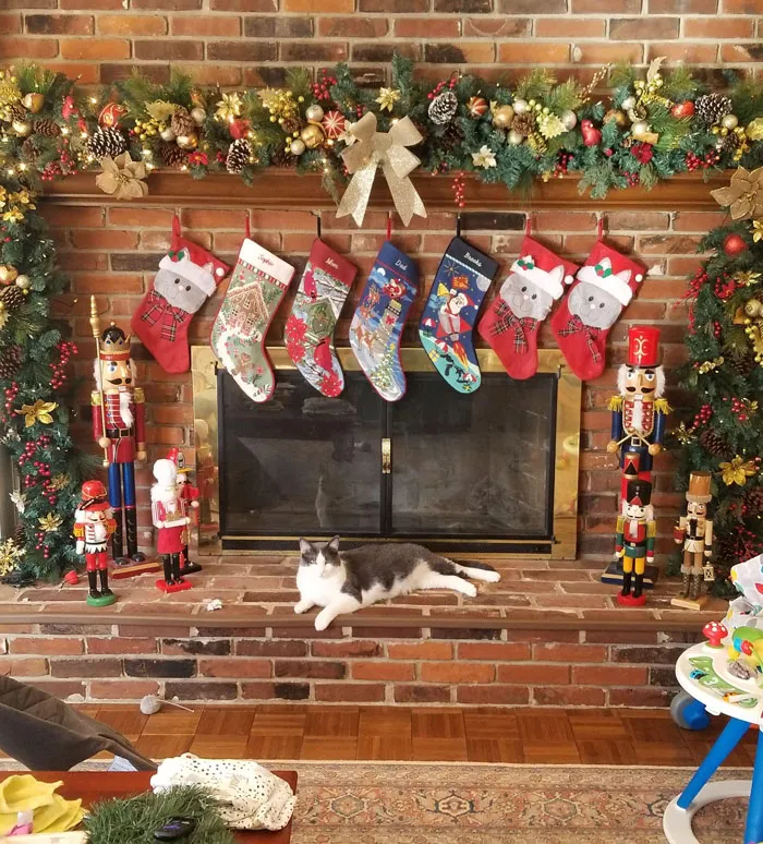 First Christmas With A Fireplace. I Might Never Take This Down