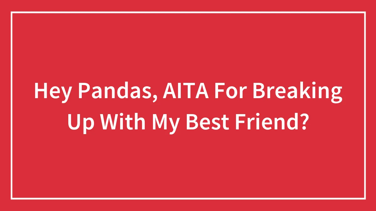 Hey Pandas, AITA For Breaking Up With My Best Friend? (Closed)
