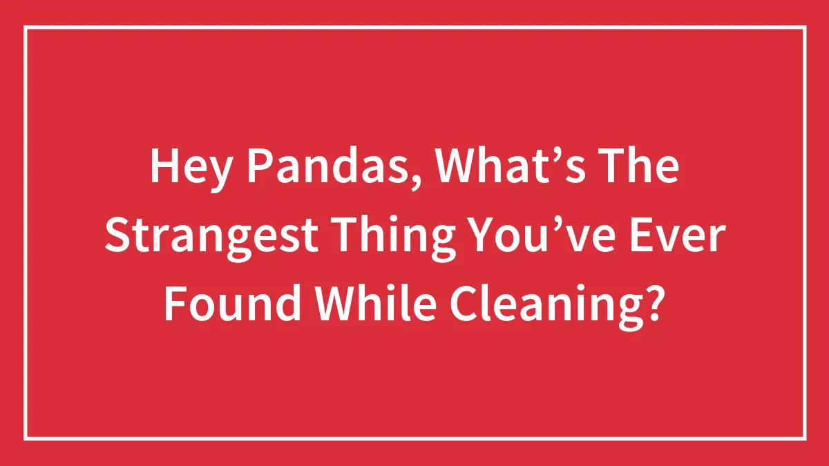 Hey Pandas, What’s The Strangest Thing You’ve Ever Found While Cleaning? (Closed)