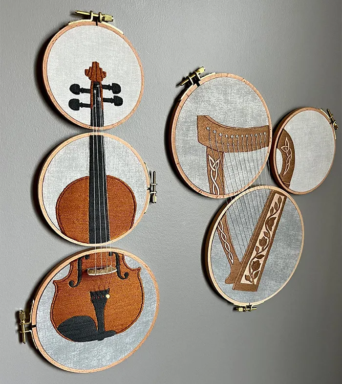12-String Celtic Harp Across Three Hoops - I Call This Piece “Trinity”