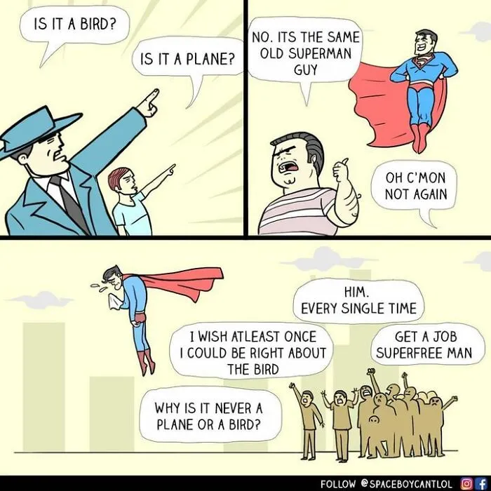 28 Funny Superhero Comics With Unexpected Endings That Range From Cute To Dark Humor (New Pics)