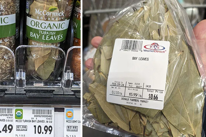 Grocery Store Price For Bay Leaves Is 16300% Higher Than The Farmers Market