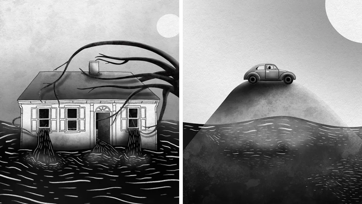 31 Illustrations Exploring The Devastating Impact Of Hurricane Helene Drawn By This Artist
