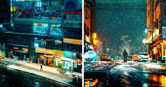 A Snowy Night In Korea