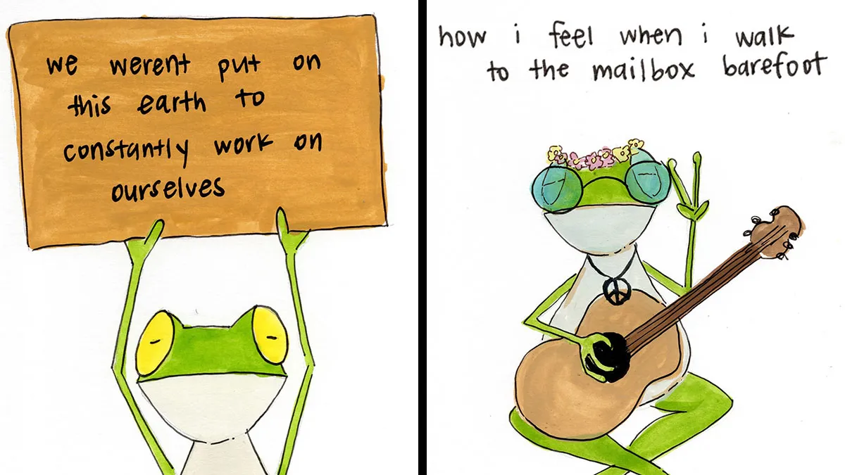 Artist Creates 39 Adorable Frog Illustrations Encouraging Self-Love And Resilience